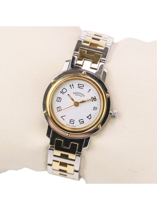 Hermes Clipper Quartz Watch White Dial Silver Color Gold main image 7